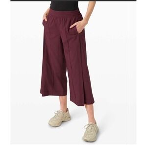 Lululemon Wanderer Culotte
CassisCrop Pant Burgundy Wide Leg Pleated size 4